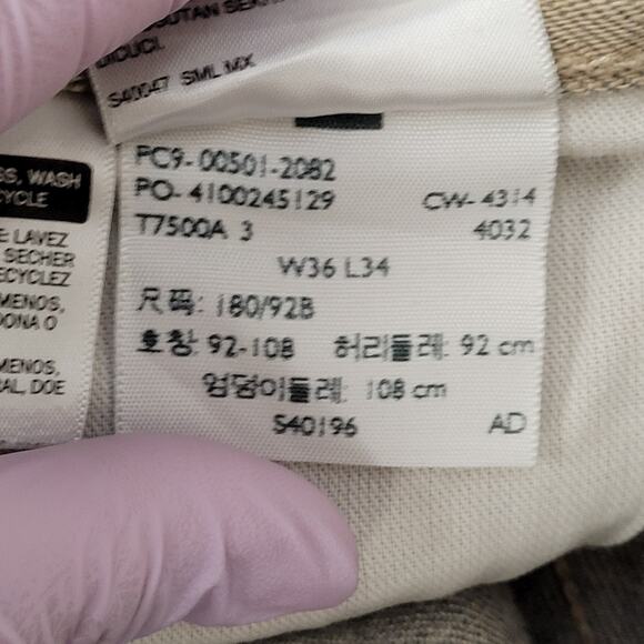 LEVIS 501 Button-Fly Straight Jeans 35x32 Beige - Picture 10 of 16